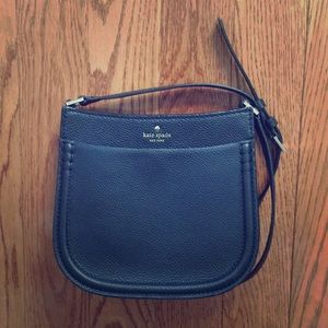 KATE SPADE BLACK Leather Crossbody purse bag